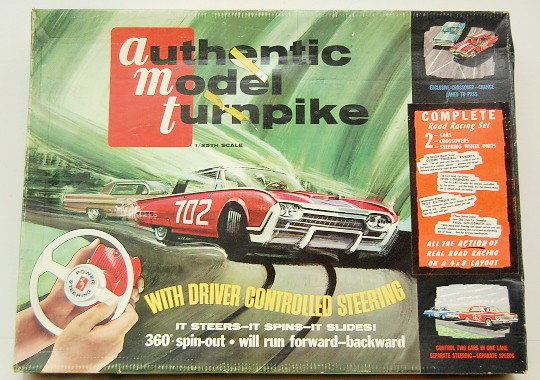AMT Corp Authentic Model Turnpike Race Car Toy: AMT Corp Authentic Model Turnpike Toy: in original box; TR180; all pieces appear to be in the box; box is in decent shape. Box 5" x 34" x 25" *** Please note, this item is F.O.B. Marshalltown, IA, you