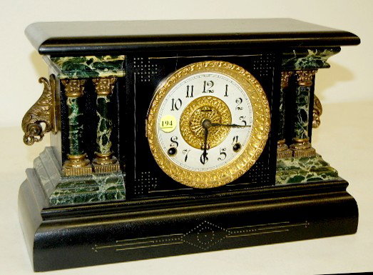 Ingraham Marbleized Mantle Clock