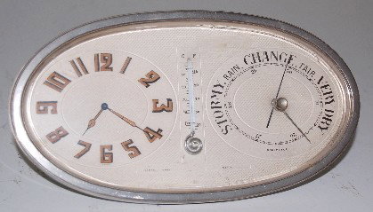 French 3 Function Oval Desk Clock: French 3 Function Oval Desk Clock: Happin N Webb Ruma; easel back. 9" x 5" This lot is in rough, as is, as found condition. All items sell As Is, Where Is, no guarantees of any kind. We accept Masterc
