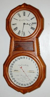 Seth Thomas Office Calendar No. 1 Clock: Seth Thomas Office Calendar No. 1 Clock: fully restored; inside label. (Rosewood veneer is gone of the front door.) 40" This item ships F.O.B., this means you, the buyer, must make packing and shippin