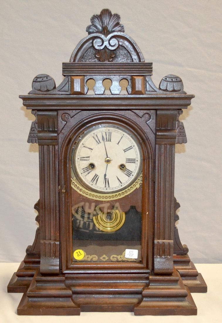American Shelf Clock w/ walnut case (1 of 3)
