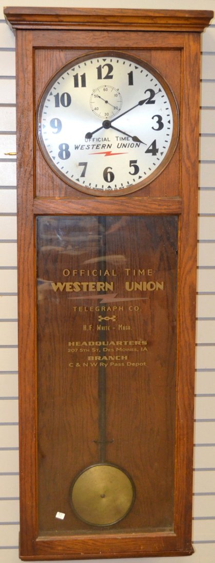Western Union Telegraph Electric Wall Clock (1 of 4)