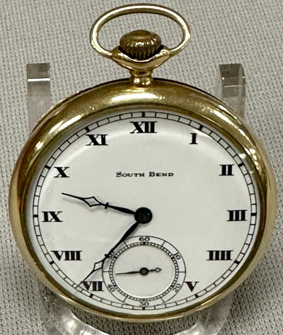 14KYG South Bend Pocket Watch 4312 21J 12S (1 of 6)