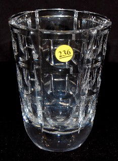 Orrefors Heavy Crystal Optic Paneled Vase: Orrefors Heavy Crystal Optic Paneled Vase: 18 panel windows in a six sided crystal vase. 6" T No Condition Problems. All items sell As Is, Where Is, no guarantees of any kind. We accept MasterCard & V