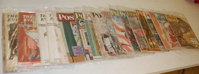 20 Saturday Evening Post Magazines, 1928-1945: 20 Saturday Evening Post Magazines, 1928-1945: Norman Rockwell covers, several duplicates, please see photos! These are all in as is, found, used condition; rated poor to good. Mostly good!. All items
