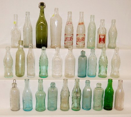 29 Soda & Other Bottles: Pepsi, Coke +: 29 Soda & Other Bottles: Pepsi, Coke +: blob tops from Bangor, Maine and Tampa, Fla. are included. (In as is as found condition.) All items sell As Is, Where Is, no guarantees of any kind. We accept M