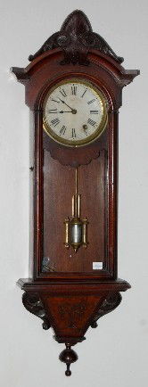 Seth Thomas Time Only Hanging Clock: Seth Thomas Time Only Hanging Clock: with a No. 10 movement; original 5 1/2" dial; the bezel is dated 1859; walnut case;