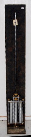 Large Howard Type Clock Pendulum: Large Howard Type Clock Pendulum: nickel cylinder; identified by past owner as an E. Howard pendulum; mounted on a board. 45" ***Please note, this item ships F.O.B., this means you the buyer must make