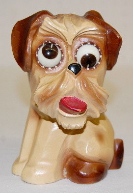 Oswald Googlie Eye Dog Clock: Oswald Googlie Eye Dog Clock: keywind; S paper label; marked Germany on one leg. Not tested. 6" All Items Sell As Is, Where Is, No Guarantees of Any Kind. You must contact our office at 641-754-4890 t
