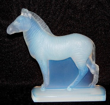 Sabino Art Glass "Zebra" Statue: Sabino Art Glass "Zebra" Statue: incised Sabino, Paris on base edge. No condition problems. 5 3/8".