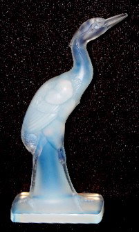 Sabino Art Glass "Heron" Statue: Sabino Art Glass "Heron" Statue: incised Sabino, Paris on base front. No condition problems. 7 3/8".