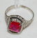 168A: Ladies 14K Yellow Gold Filigree Ruby Ring, Size 6