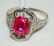168A: Ladies 14K Yellow Gold Filigree Ruby Ring, Size 6 - 2