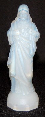 Sabino Art Glass "Sacred Heart" Statue: Sabino Art Glass "Sacred Heart" Statue: incised Sabino, Paris. No condition problems. 5 7/8".
