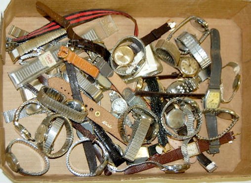 33 Men's Watches Plus Some Bands: 33 Men's Watches Plus Some Bands: some brands include Timex, Bulova, Alstar, Clairmont and others, none tested; all selling as is , no returns.