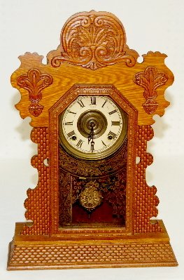 Ingraham “Topaz” Oak Kitchen Clock