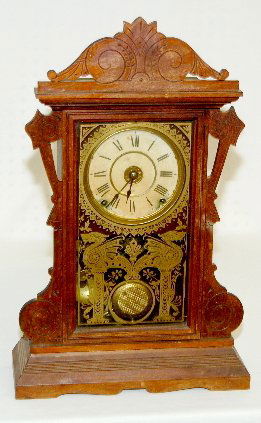 Seth Thomas City Series Kitchen Clock w/ Alarm: Seth Thomas City Series Kitchen Clock w/ Alarm: walnut case; T & S. (Stained dial; case needs refinished.)