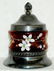 250: Cranberry Enamel Decorated Sweet Meat, Victorian