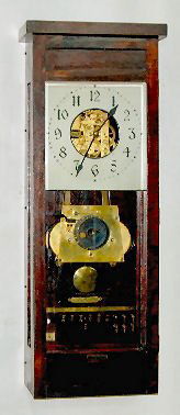 Seth Thomas Master Clock, McClintock & Loomis: Seth Thomas Master Clock, McClintock & Loomis: From the McClintock - Loomis Co. out of Minneapolis. This clock was used to operate individual slaves, bells, doors, etc. It has a metal painted dial wit