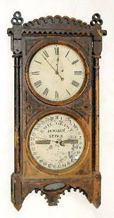 Seth Thomas #5 Hanging Calendar Clock, SCARCE!: Seth Thomas #5 Hanging Calendar Clock, SCARCE!: All original including visible lower pendulum door. Advertising St. Paul Jeweler Emil Geist. This clock was found on a farm in North Dakota. It has the