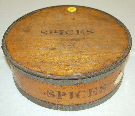24 9pc Antique Round Wooden Spice Box Set Nov 17 2012 Tom Harris Auctions In Ia