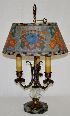 antique lamp with painted screen shade antique lamp with painted screen shade