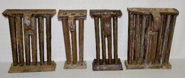 4 Antique Taper Candle Molds, 1800's, 6-18 Hole: 4 Antique Taper Candle Molds, 1800's, 6-18 Hole: 1.) 6 holes, 9 1/2" taper. 2.) 8 hole, 9 1/2" taper; has a formed handle for comfort. 3.) 12 hole, 9 1/2" taper. 4.) 16 hole, 9 1/2" taper. All are fro