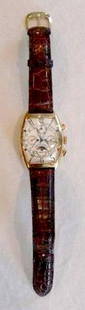 18K YG Franck Muller 68SD CC QPB No. 5 Wristwatch: 18K YG Franck Muller 68SD CC QPB No. 5 Wristwatch: "Master of Complications" is also engraved on the back plate of the case; with multiple functions - Chronograph, Perpetual Calendar, and Bi-Retrograd