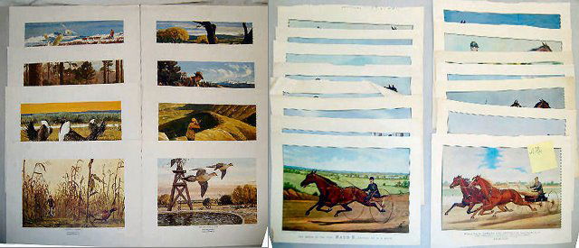 Game Lithographs, Remington & Calendar Tops: Game Lithographs, Remington & Calendar Tops: 1.) 8 Remington Arms Game Art Lithographs, Unframed: Includes Sage Grouse, Wild Turkey, Willow Ptarmigan, Pheasant, Mourning Dove, Mountain Quail, Blue Gro