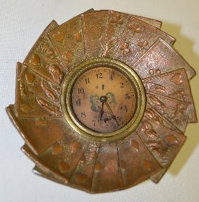 New Haven "FLUSH" Clock, Jefferson & Lafayette: New Haven "FLUSH" Clock, Jefferson & Lafayette: With the original 2" dial that has a U.S. and a French flag above portraits of Thomas Jefferson and General Lafayette. (The clock is not running at this
