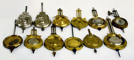 12 Antique Metal Clock Pendulums