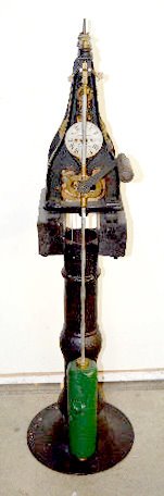 Seth Thomas #4 Clock Tower Works: Seth Thomas #4 Clock Tower Works: Working condition and completeness of the works is unknown. The weight is with it. Sitting on a modern iron base pedestal. Please see photos below. 52" Tall Sells as