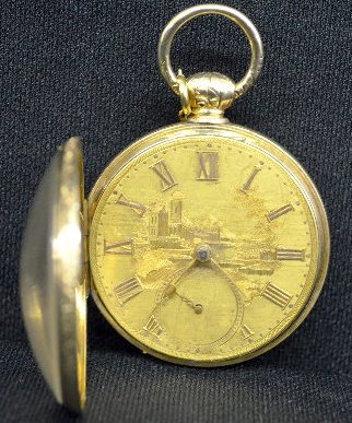 Wm. Johnson 18K Verge/Lever Fusee Pocket Watch: Wm. Johnson 18K Verge/Lever Fusee PW, Circa 1818 - 1820: With a key wound chain driven movement numbered 20068. The balance cock, table and small plate with the Serial No. are all engraved and look li