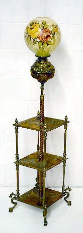 Antique Brass & Iron 3 Tier Adjustable Organ Lamp: Antique Brass & Iron 3 Tier Adjustable Organ Lamp: Sells as is, where is. **Please note, this item ships F.O.B. which means you, the buyer, must make all of your own packing and shipping arrangements.