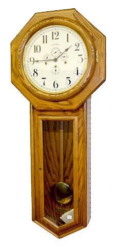 Seth Thomas Chiming Long Drop Clock: Seth Thomas Chiming Long Drop Clock: With Westminster chimes; a porcelain dial with 4 subdials and brass trim. 43" Tall x 18" Wide Not tested. Sells as is, where is. **Please note, this item ships F.O