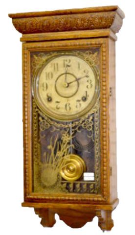 Ingraham Oak 1/4 Store Regulator Clock