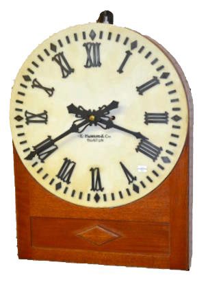 E. Howard & Co. Marble Wall Clock: E. Howard & Co. Marble Wall Clock: In a mahogany case with a T. O. movement, a marked dial and raised metal numerals. 24" Tall x 18" Wide. Not tested. Sells as is, where is. **Please note, this item s