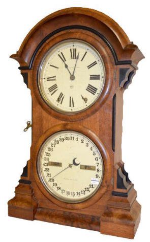 Seth Thomas Calendar Parlor #4 Clock: Seth Thomas Calendar Parlor #4 Clock: 8 Day, T&S; Double dial; elegant case and dials. (Repainted.) Sells as is, where is.