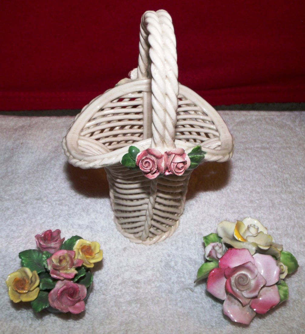 Vintage Bone China Denton Flower Basket