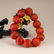 Vintage Chinese Red Agate Beads Bracelet - 2