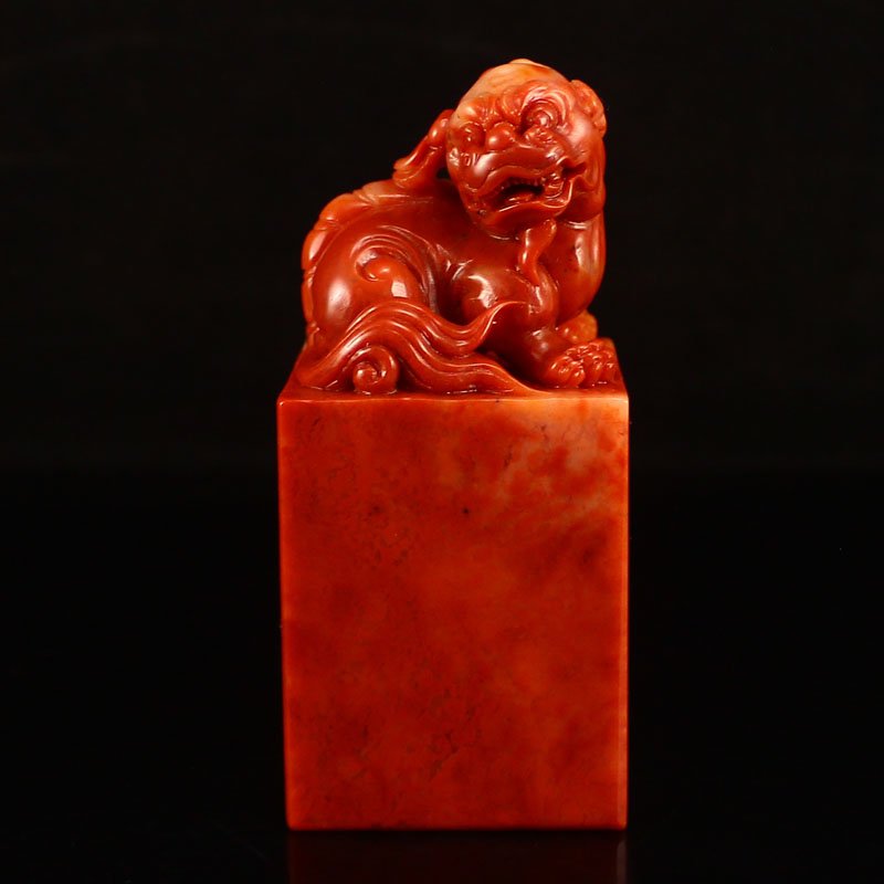 Chinese Natural Shoushan Stone Foo Dog Seal (1 of 6)