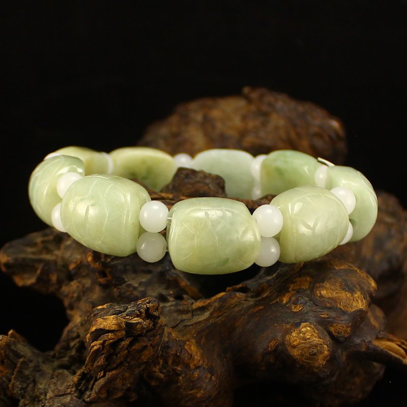 Superb Natural Jadeite Turtle Shell Bracelet (1 of 7)