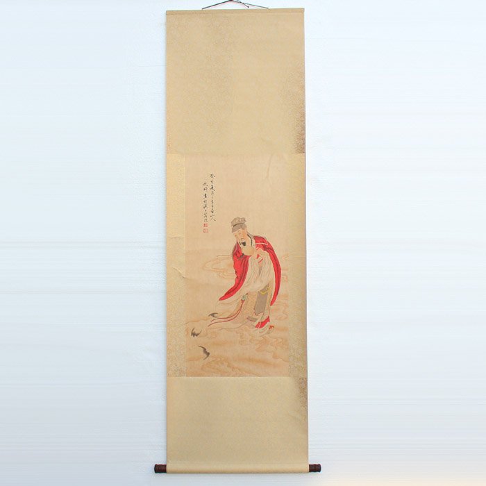 Chinese Watercolour on Xuan Paper Figure Painting: 玉壺山人 改琦 設色水彩 卷軸 Chinese Watercolour on Xuan Paper Figure Painting Gai Qi 1773 - 1828 Dimension: 1840x560(mm) 72.44x2