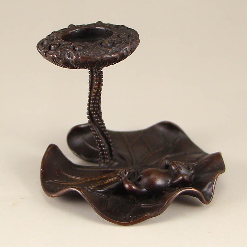Vintage Chinese Bronze Lotus Flower Incense Burner (1 of 6)