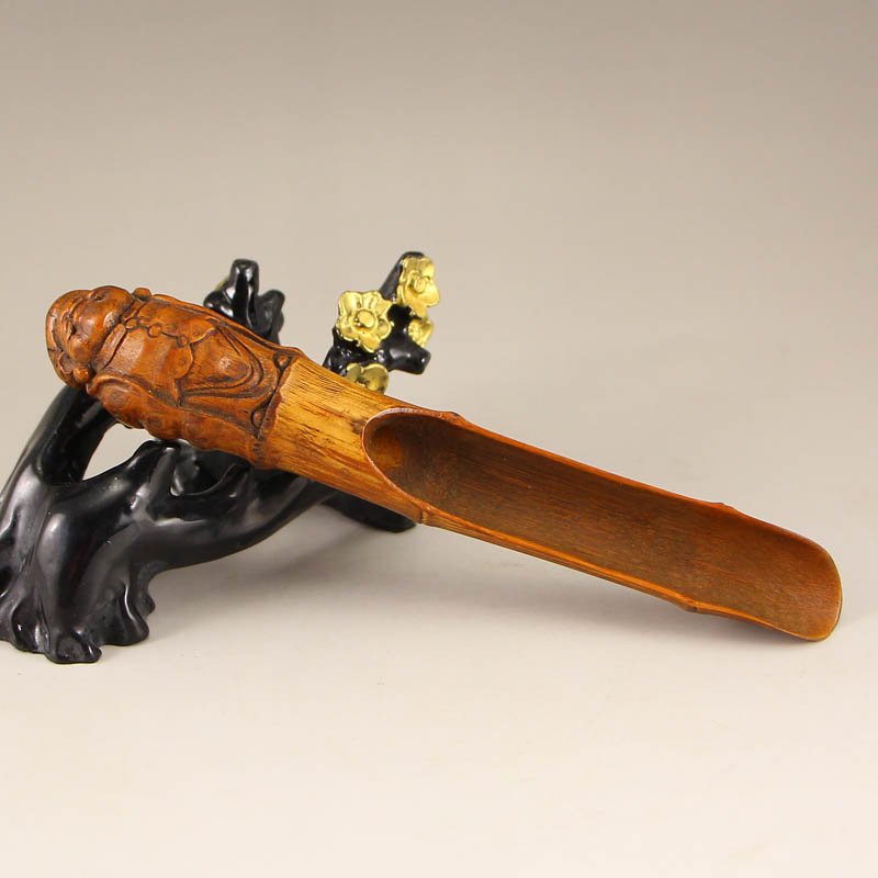 Vintage Chinese Bamboo Root Tea-leaves Shovel (1 of 5)