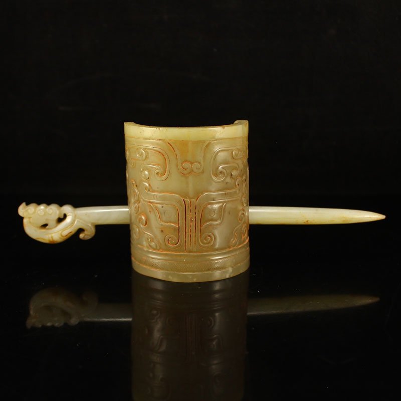 Vintage Chinese Hetian Jade Hairpin (1 of 6)