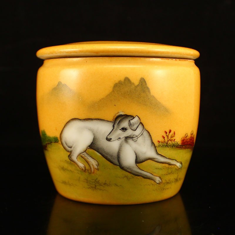 Chinese Enamel Porcelain Tea Caddy w Yong Zheng Mark (1 of 6)