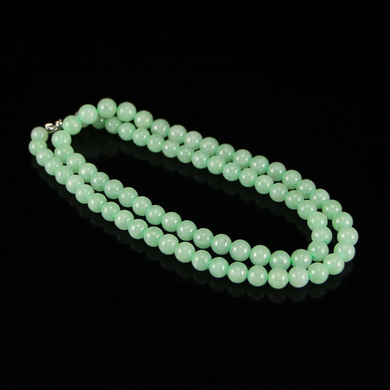 6 mm Superb Natural Jadeite Beads Necklace (1 of 7)