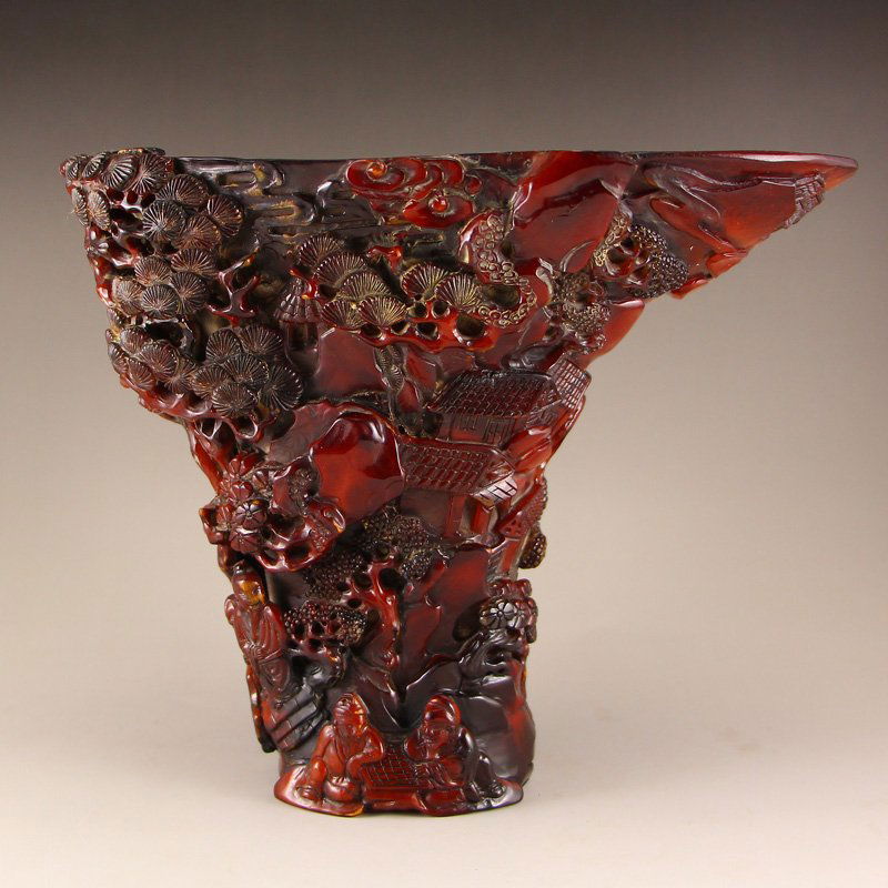 Chinese Ming Dynasty Ox Horn Cup Statue (1 of 10)