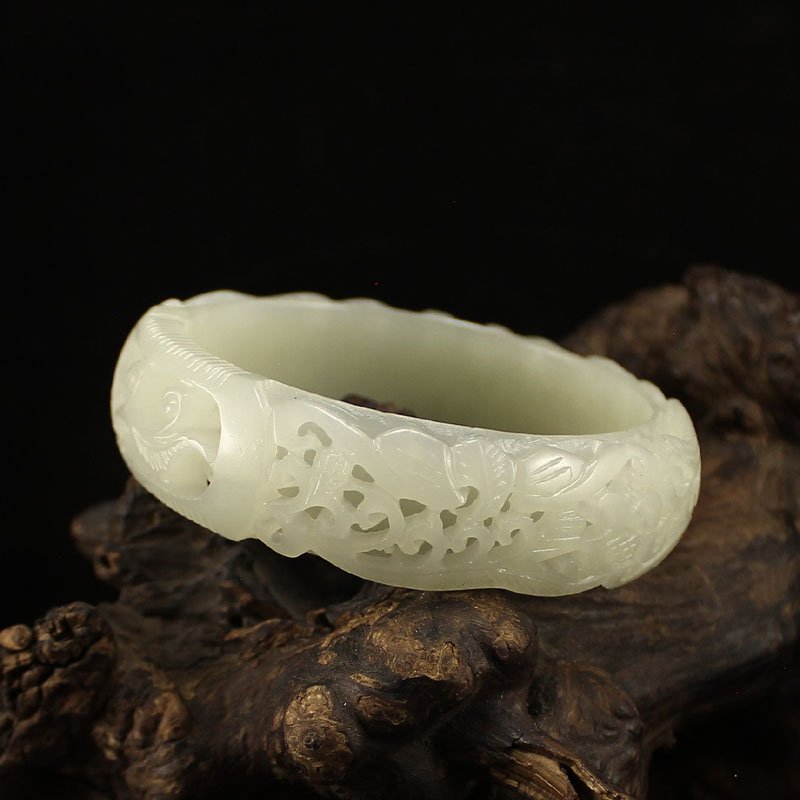 Openwork Chinese Hetian Jade Bracelet (1 of 7)